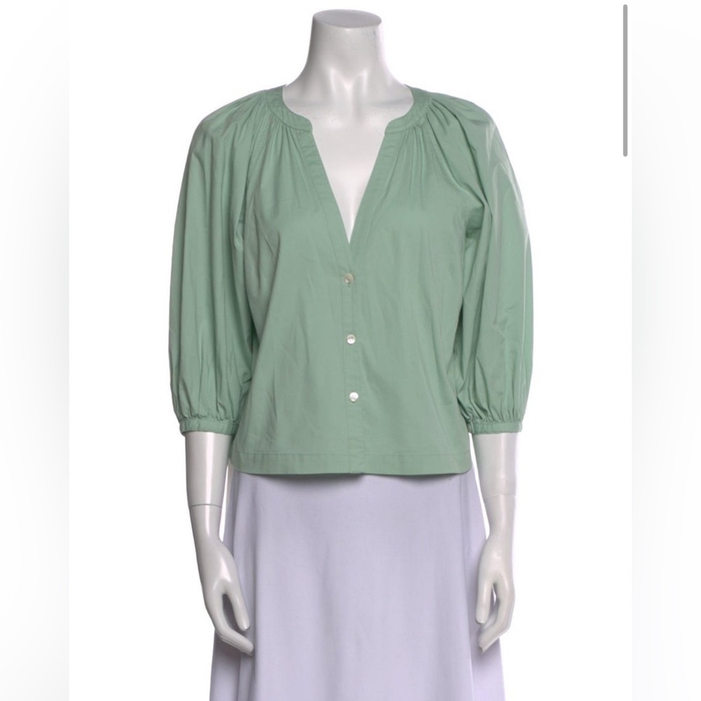 Staud Dill Poplin Women's Green Blouse